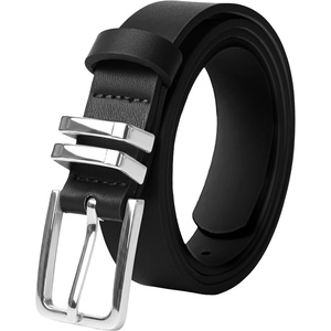 GRACE KARIN Womens Belts for Jeans Pants Leather Belt with Buckle(02black+silver)