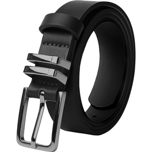 GRACE KARIN Womens Belts for Jeans Pants Leather Belt with Buckle(03black+black Buckle)