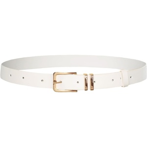 GRACE KARIN Womens Belts for Jeans Pants Leather Belt with Buckle(White+gold)