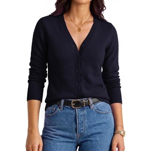 GRACE KARIN Womens Cashmere Merino Wool Sweaters 2026 Fall Winter Cardigan(Navy Blue)