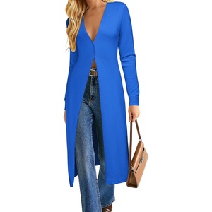GRACE KARIN Womens Long Cardigan Trendy, Lightweight Knit Dusters Coat(Royal Blue)