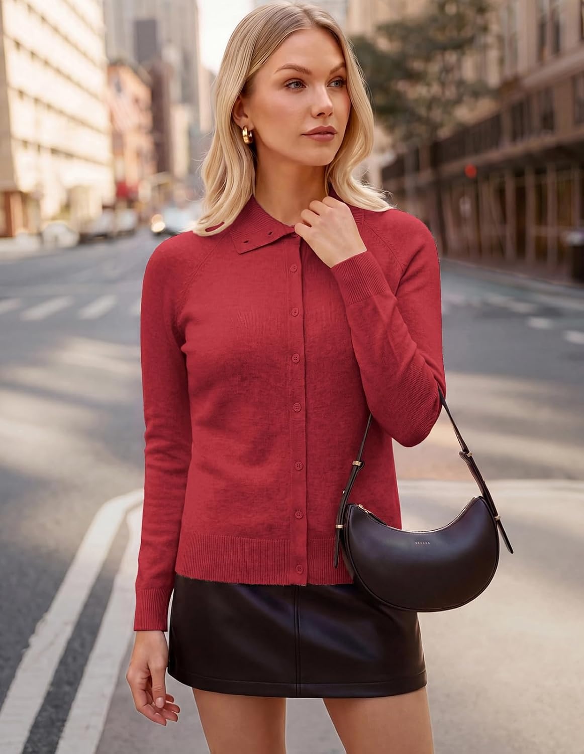 image:imageGRACE KARIN Women Lightweight Cardigan Sweaters Fall Teacher OutfitsRed