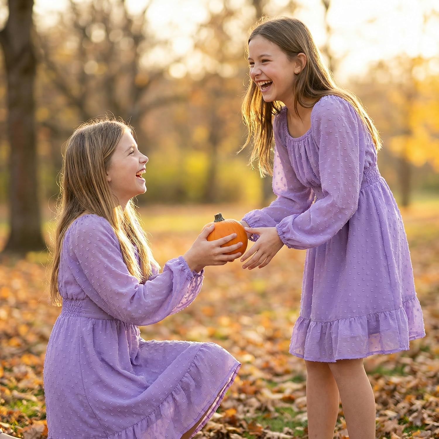 image:imageGRACE KARIN Girls Fall Winter Dress Long Sleeve Casual Party Outfit 614Purple
