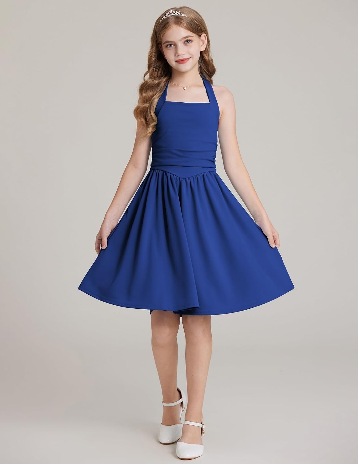 image:imageGRACE KARIN Girls Halter Birthday Party Formal Tie Back Dresses with PocketRoyal Blue