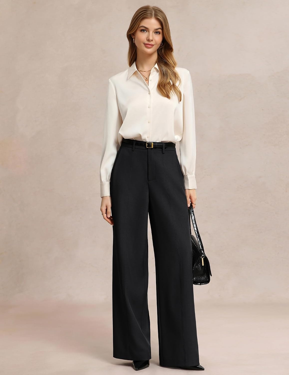 image:imageGRACE KARIN Womens Wide Leg Dress Pants Business Office Work Slacks OutfitBlack