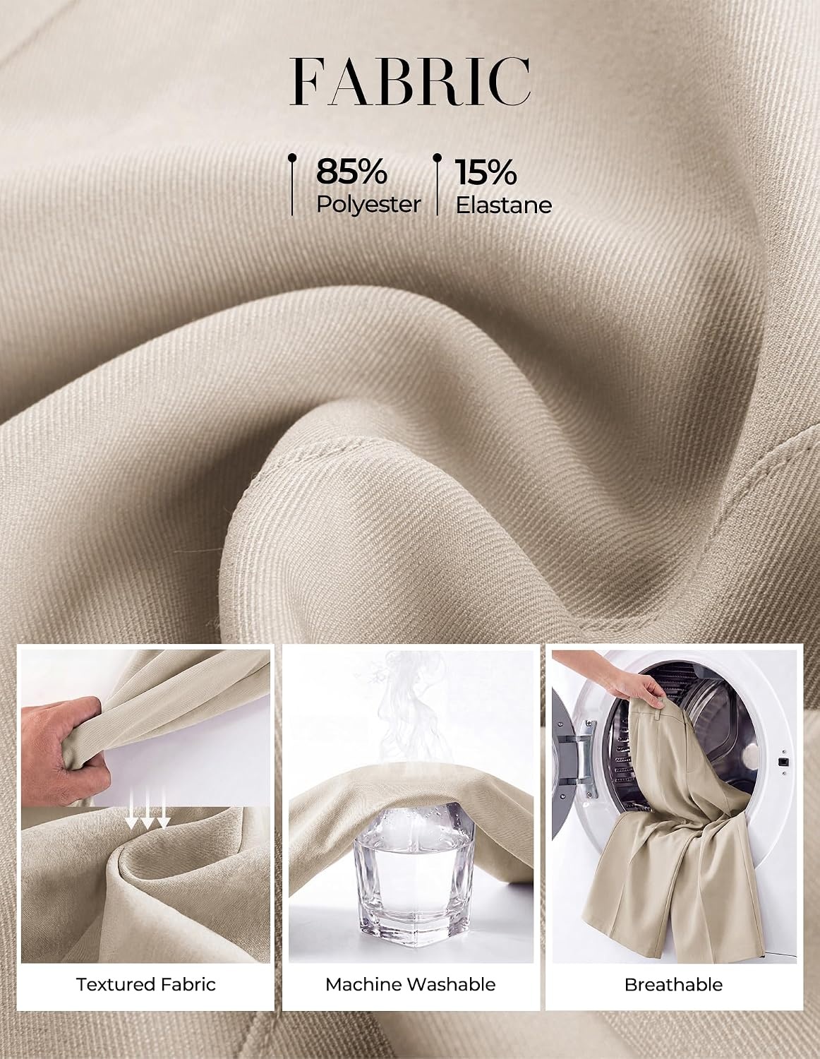 image:imageGRACE KARIN Womens Wide Leg Dress Pants Business Office Work Slacks OutfitCream