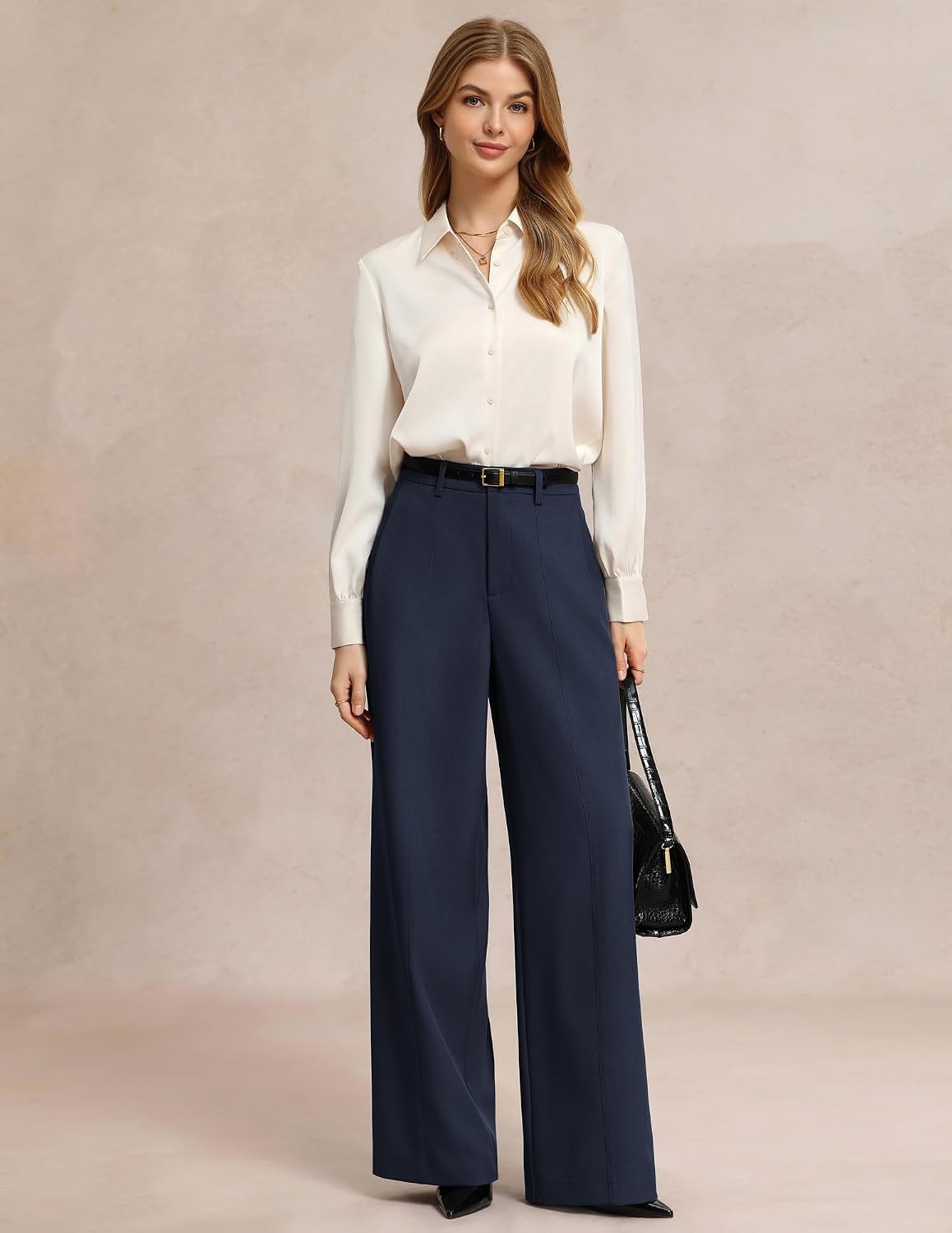 image:imageGRACE KARIN Womens Wide Leg Dress Pants Business Office Work Slacks OutfitDark Blue