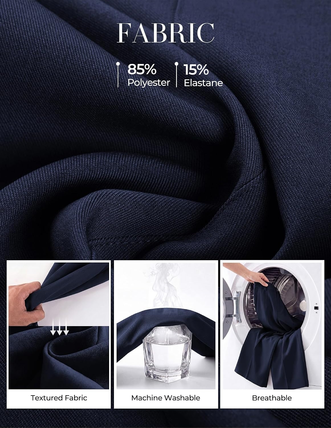 image:imageGRACE KARIN Womens Wide Leg Dress Pants Business Office Work Slacks OutfitNavy Blue