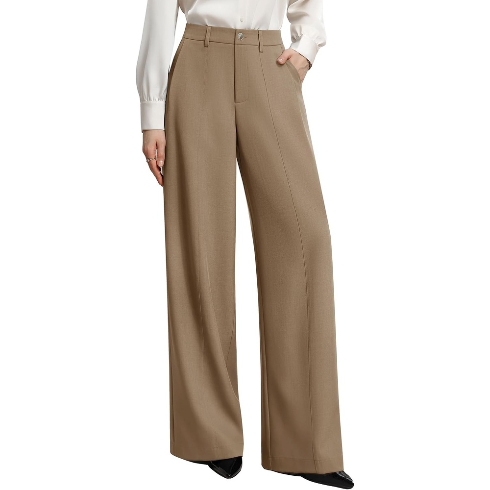 image:imageGRACE KARIN Womens Wide Leg Dress Pants Business Office Work Slacks OutfitKhaki
