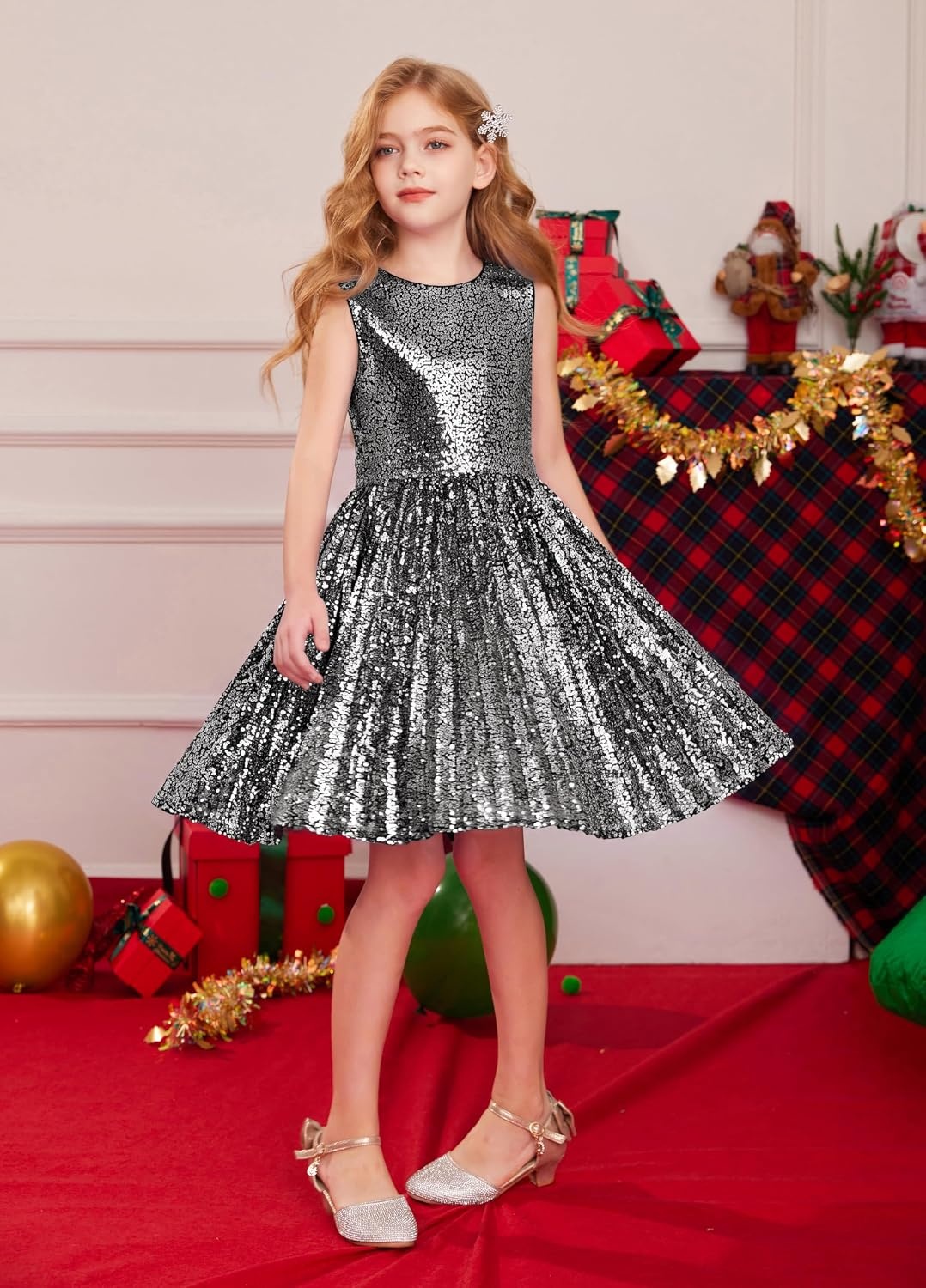 image:imageGRACE KARIN Girls Fancy Sparkly Sequin Formal Party Dance Dress 614Grape Purple
