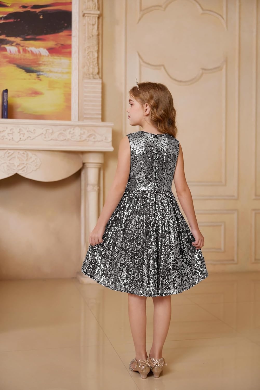 image:imageGRACE KARIN Girls Fancy Sparkly Sequin Formal Party Dance Dress 614Grape Purple