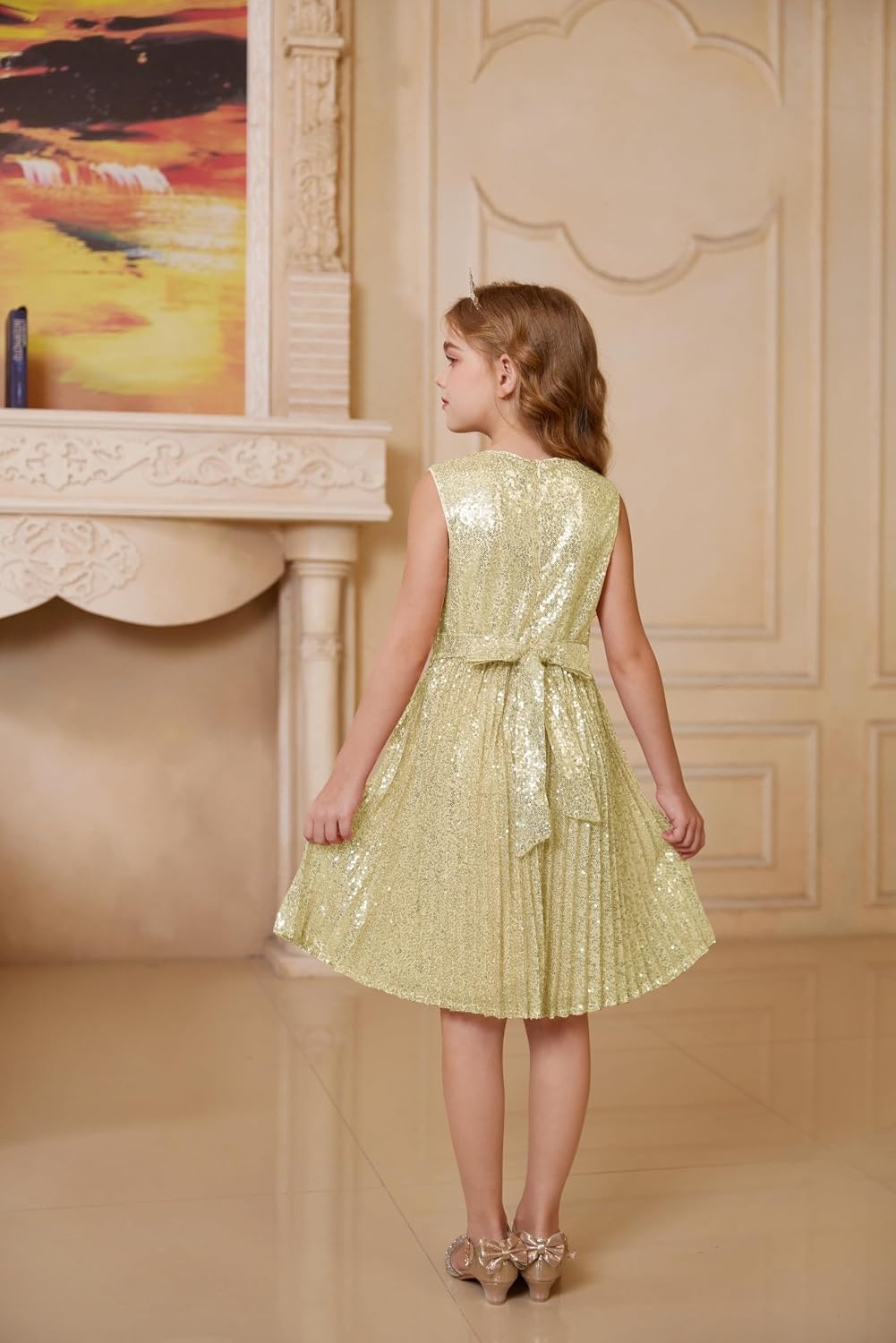 image:imageGRACE KARIN Girls Fancy Sparkly Sequin Formal Party Dance Dress 614Klein Blue