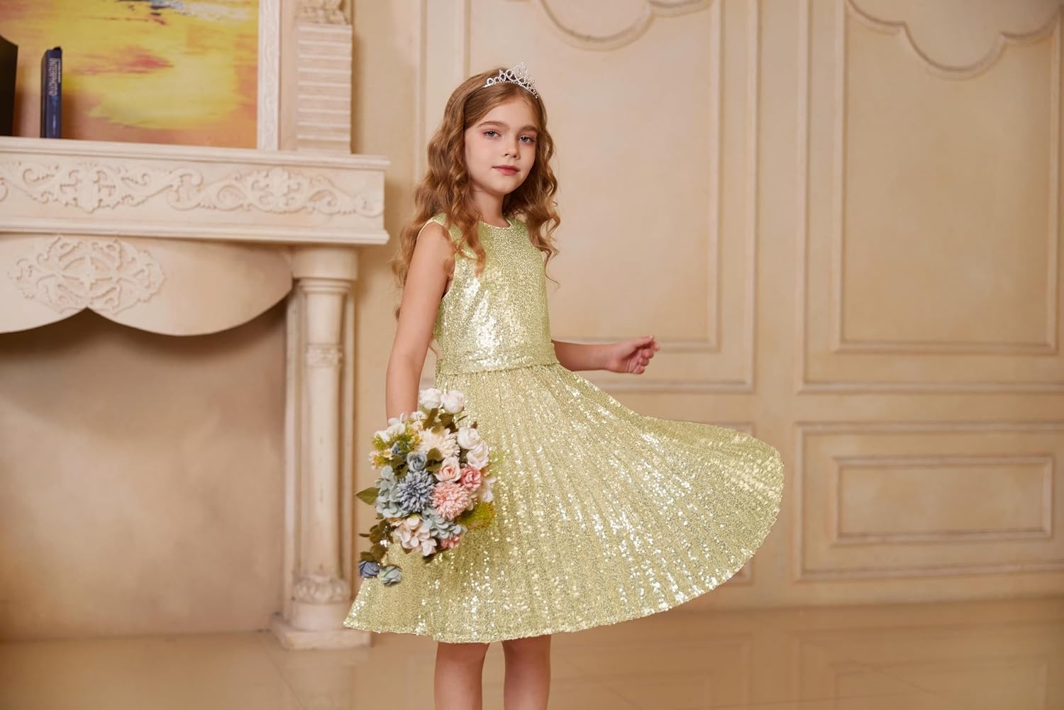 image:imageGRACE KARIN Girls Fancy Sparkly Sequin Formal Party Dance Dress 614Klein Blue