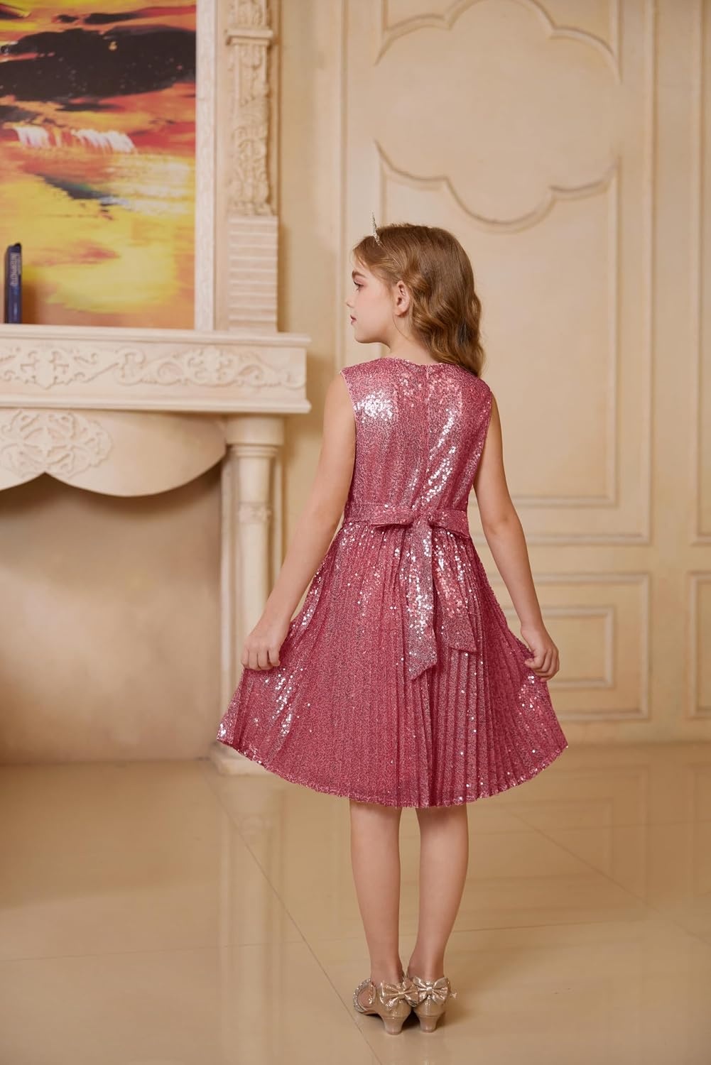 image:imageGRACE KARIN Girls Fancy Sparkly Sequin Formal Party Dance Dress 614Navy