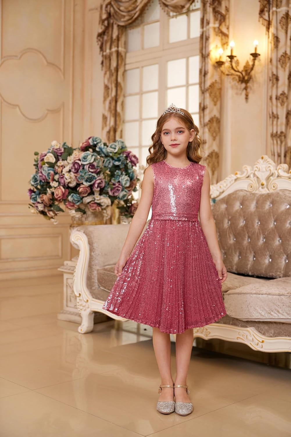image:imageGRACE KARIN Girls Fancy Sparkly Sequin Formal Party Dance Dress 614Navy