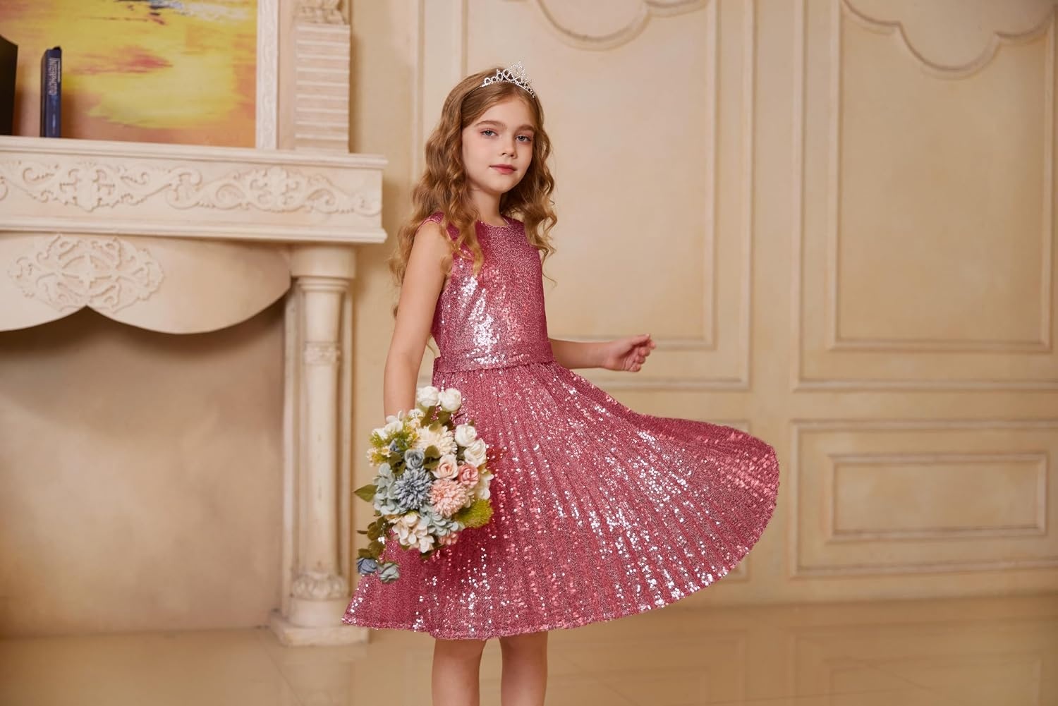 image:imageGRACE KARIN Girls Fancy Sparkly Sequin Formal Party Dance Dress 614Navy
