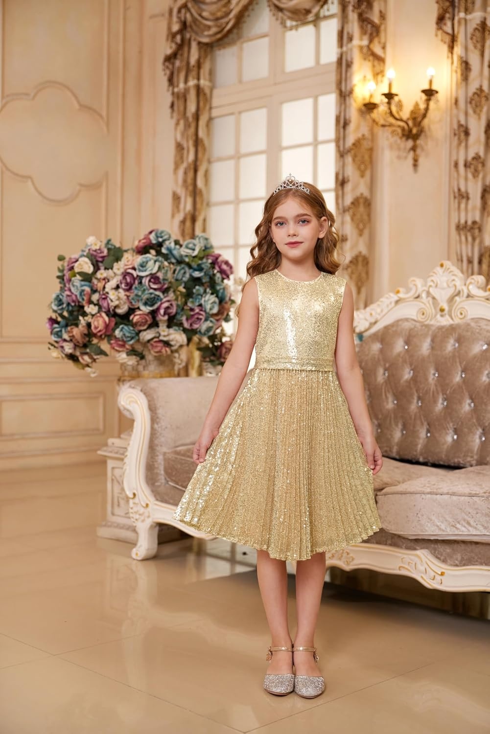 image:imageGRACE KARIN Girls Fancy Sparkly Sequin Formal Party Dance Dress 614Rose Pink