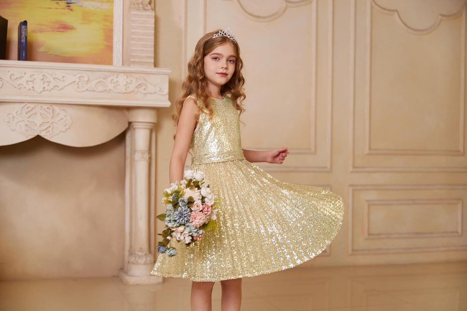 image:imageGRACE KARIN Girls Fancy Sparkly Sequin Formal Party Dance Dress 614Rose Pink