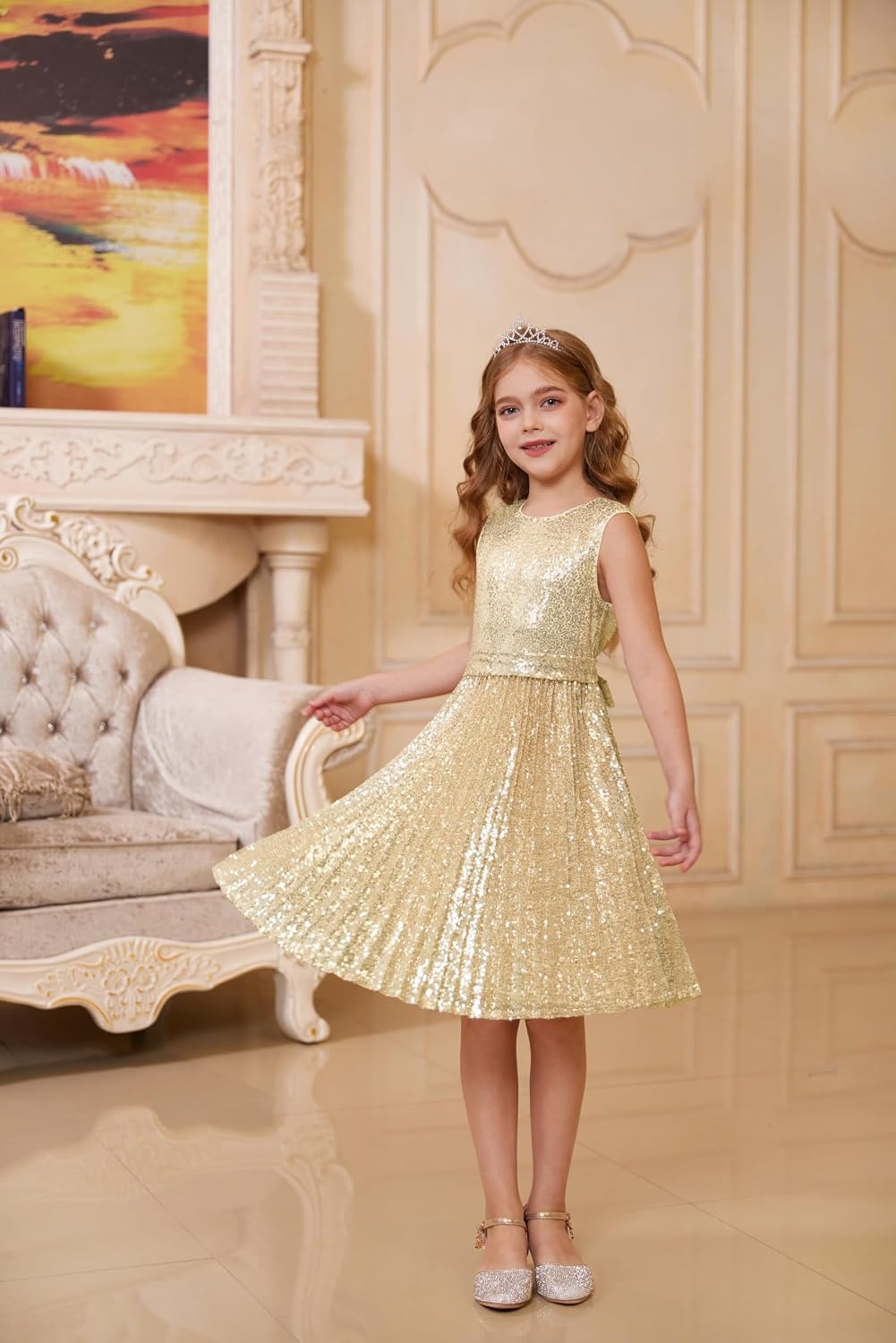 image:imageGRACE KARIN Girls Fancy Sparkly Sequin Formal Party Dance Dress 614Rose Pink
