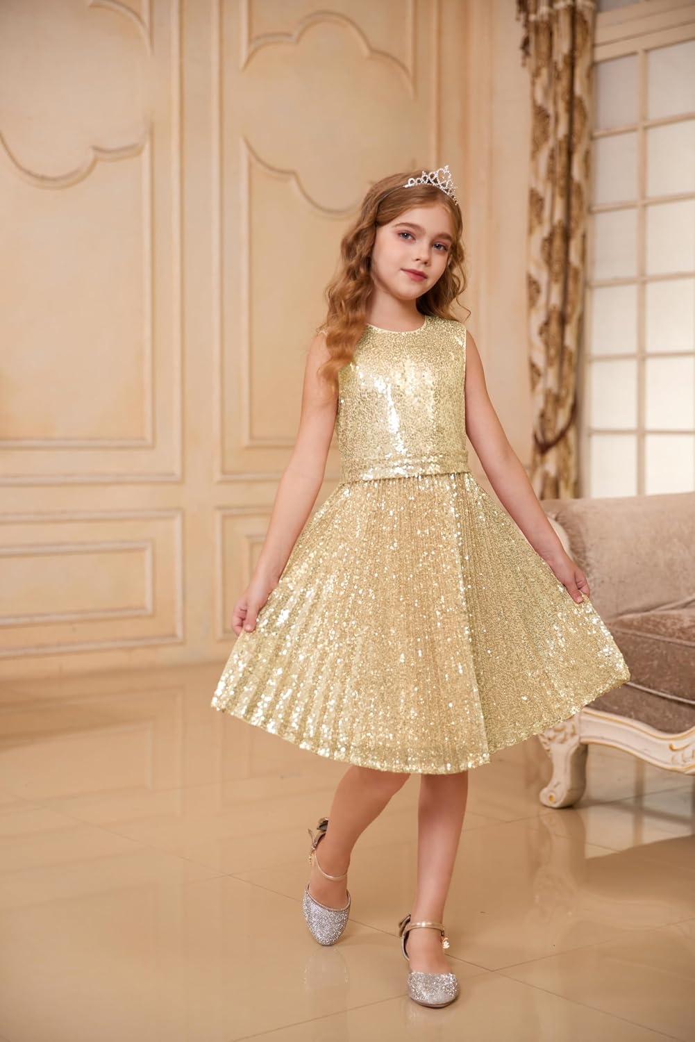 image:imageGRACE KARIN Girls Fancy Sparkly Sequin Formal Party Dance Dress 614Rose Pink