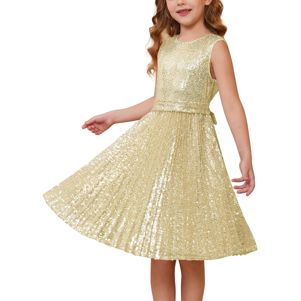 image:imageGRACE KARIN Girls Fancy Sparkly Sequin Formal Party Dance Dress 614Klein Blue