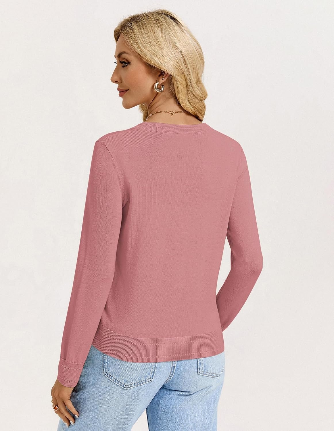 image:imageGRACE KARIN Lightweight Cardigan Sweaters for Women Trendy Fall OutfitsDusty Pink