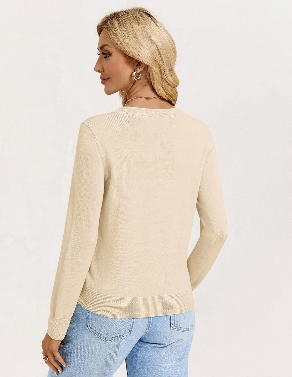 image:imageGRACE KARIN Lightweight Cardigan Sweaters for Women Trendy Fall OutfitsLight Beige