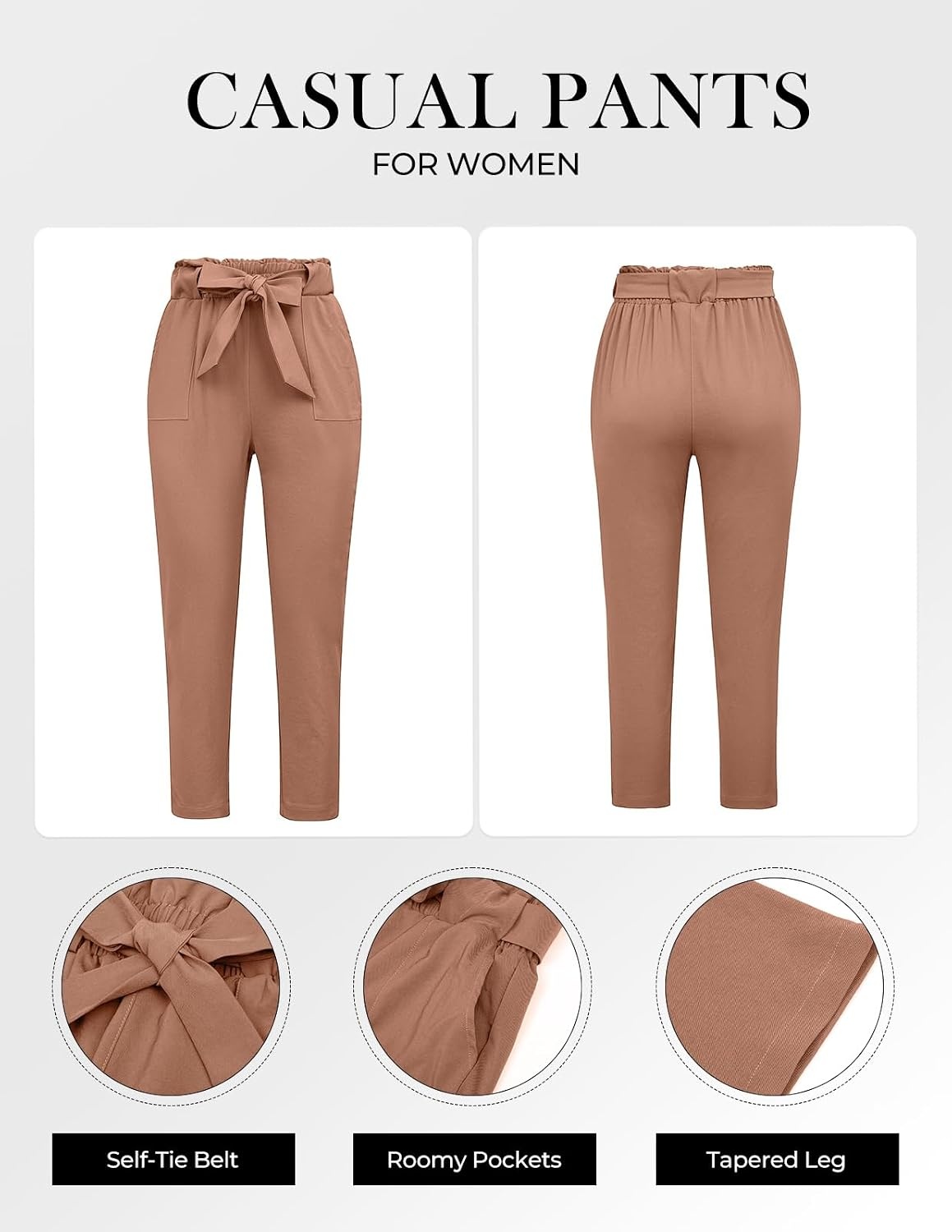 image:imageGRACE KARIN Women Work Pants High Waist Dress Trousers Business CasualApricot