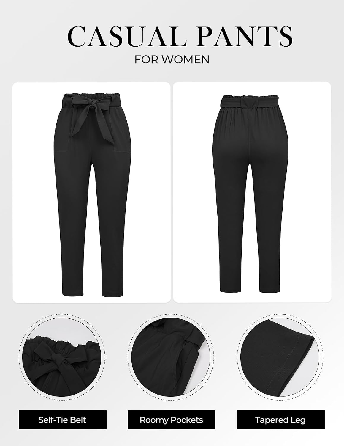 image:imageGRACE KARIN Women Work Pants High Waist Dress Trousers Business CasualBlack