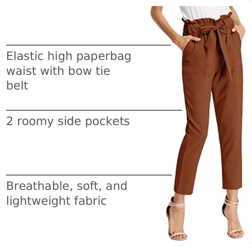 image:imageGRACE KARIN Women Work Pants High Waist Dress Trousers Business CasualBrown