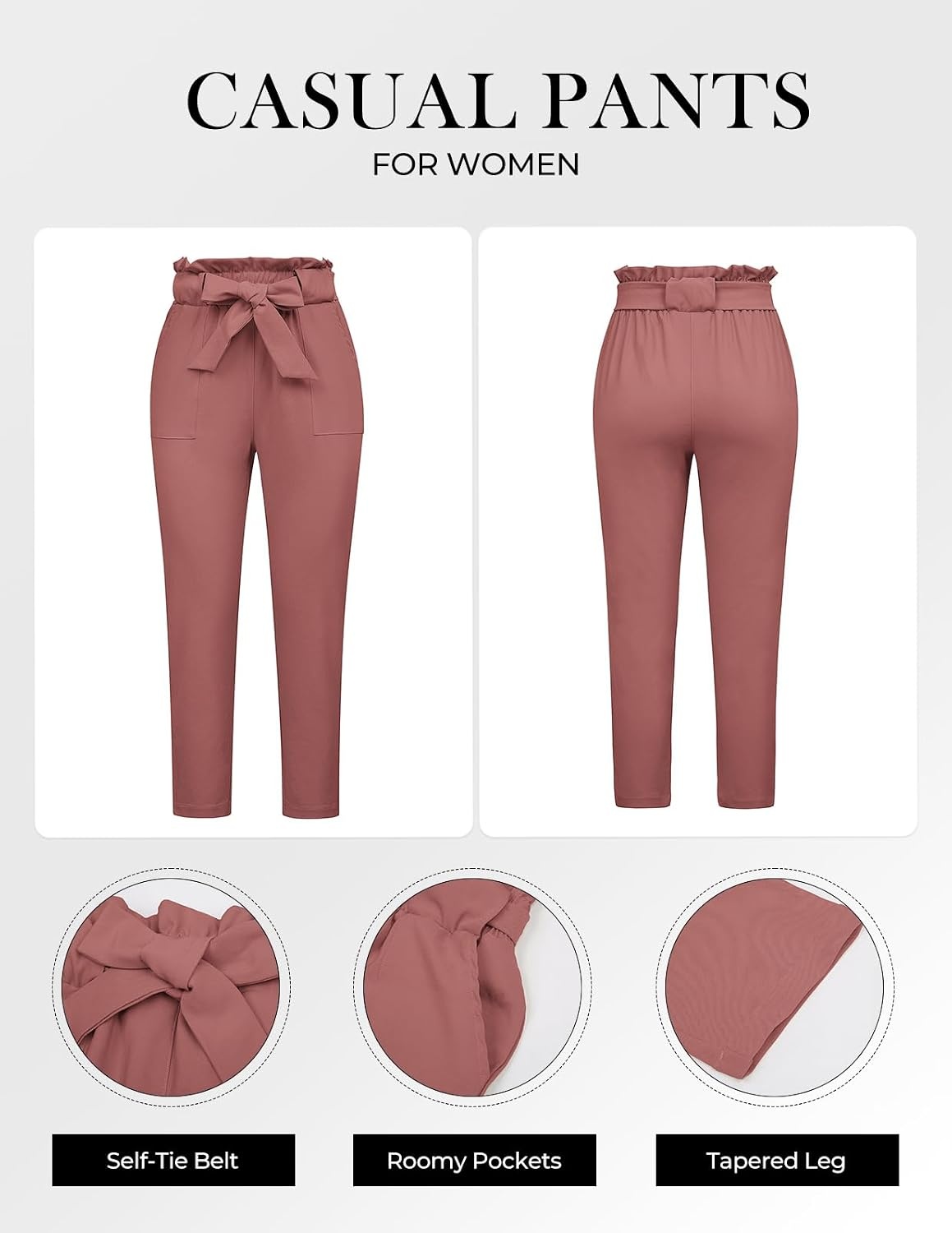 image:imageGRACE KARIN Women Work Pants High Waist Dress Trousers Business CasualPink