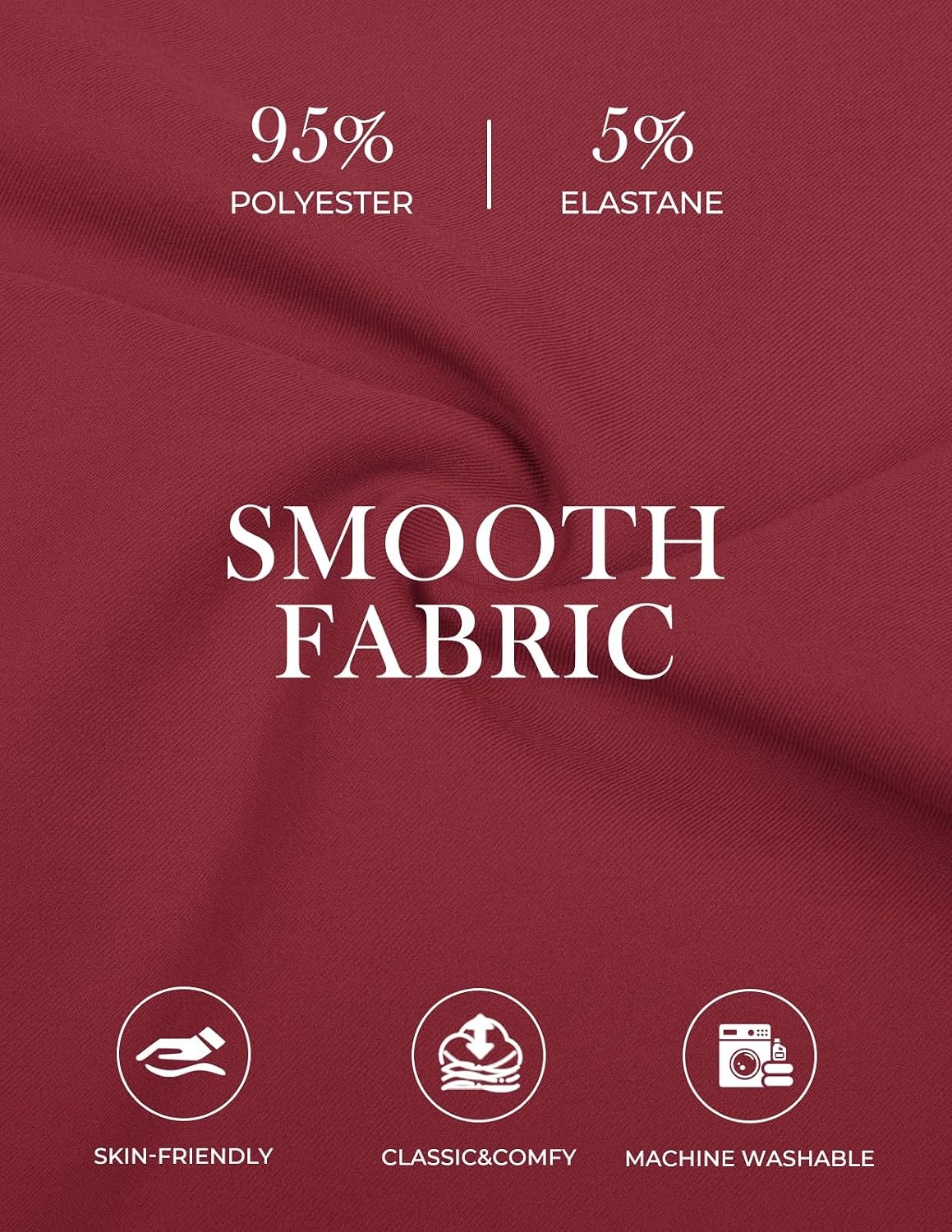 image:imageGRACE KARIN Women Work Pants High Waist Dress Trousers Business CasualWine Red