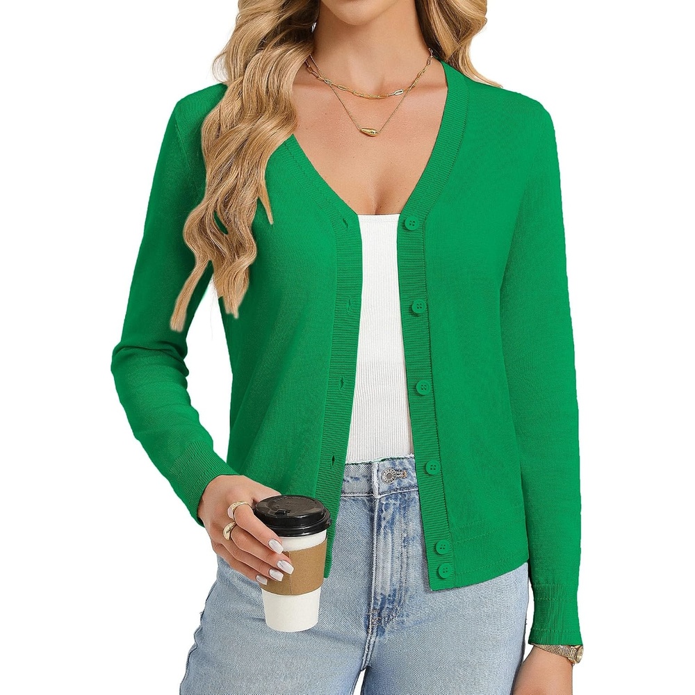 image:imageGRACE KARIN Lightweight Cardigan Sweaters for Women Trendy Fall OutfitsGreen