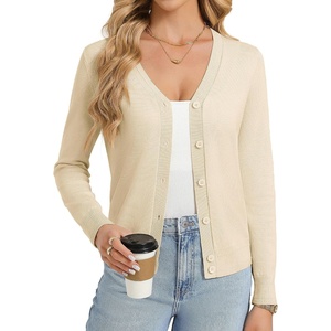 GRACE KARIN Lightweight Cardigan Sweaters for Women Trendy Fall Outfits(Light Beige)