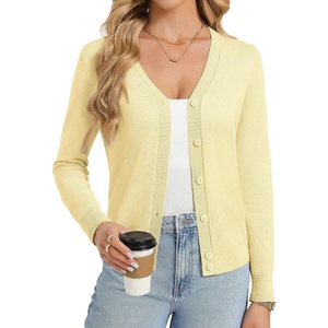 GRACE KARIN Lightweight Cardigan Sweaters for Women Trendy Fall Outfits(Light Butter Yellow)