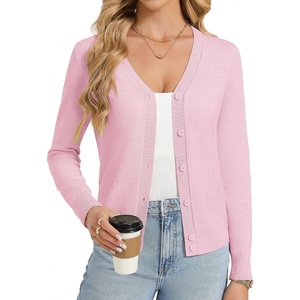 GRACE KARIN Lightweight Cardigan Sweaters for Women Trendy Fall Outfits(Pink)