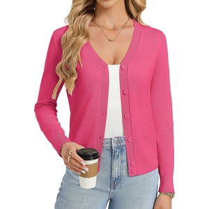 GRACE KARIN Lightweight Cardigan Sweaters for Women Trendy Fall Outfits(Rose Pink)