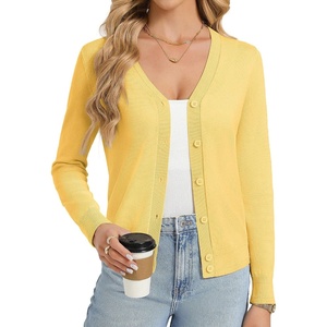 GRACE KARIN Lightweight Cardigan Sweaters for Women Trendy Fall Outfits(Yellow)