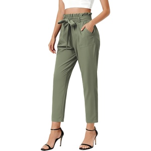 GRACE KARIN Women Work Pants, High Waist Dress Trousers Business Casual(Gray Green)