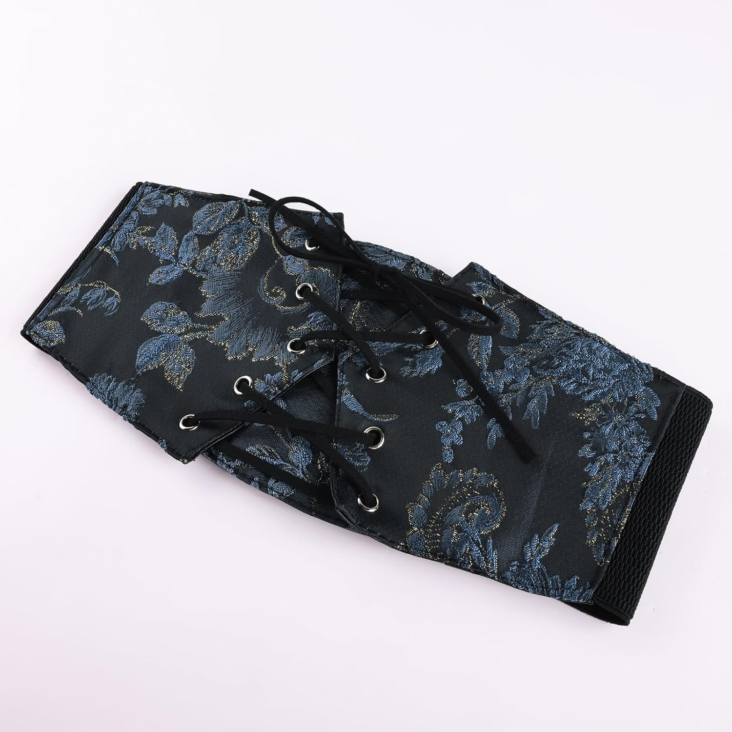 image:imageGRACE KARIN Renaissance Corset Belt for Women Elastic Wide Waist CorsetBlue Floral