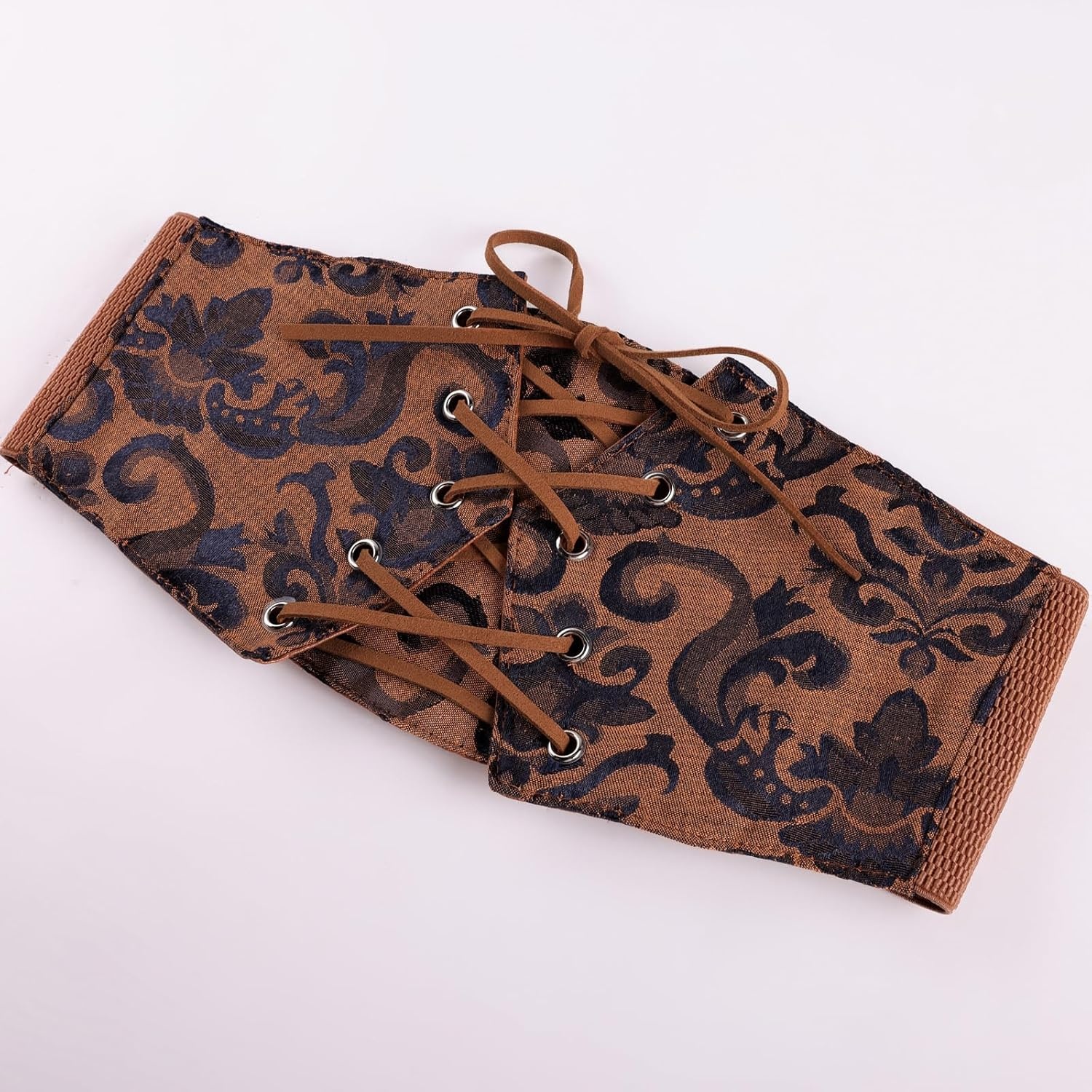 image:imageGRACE KARIN Renaissance Corset Belt for Women Elastic Wide Waist CorsetBrown Floral
