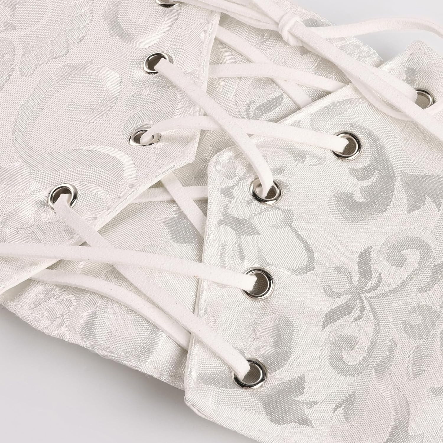 image:imageGRACE KARIN Renaissance Corset Belt for Women Elastic Wide Waist CorsetWhite Floral