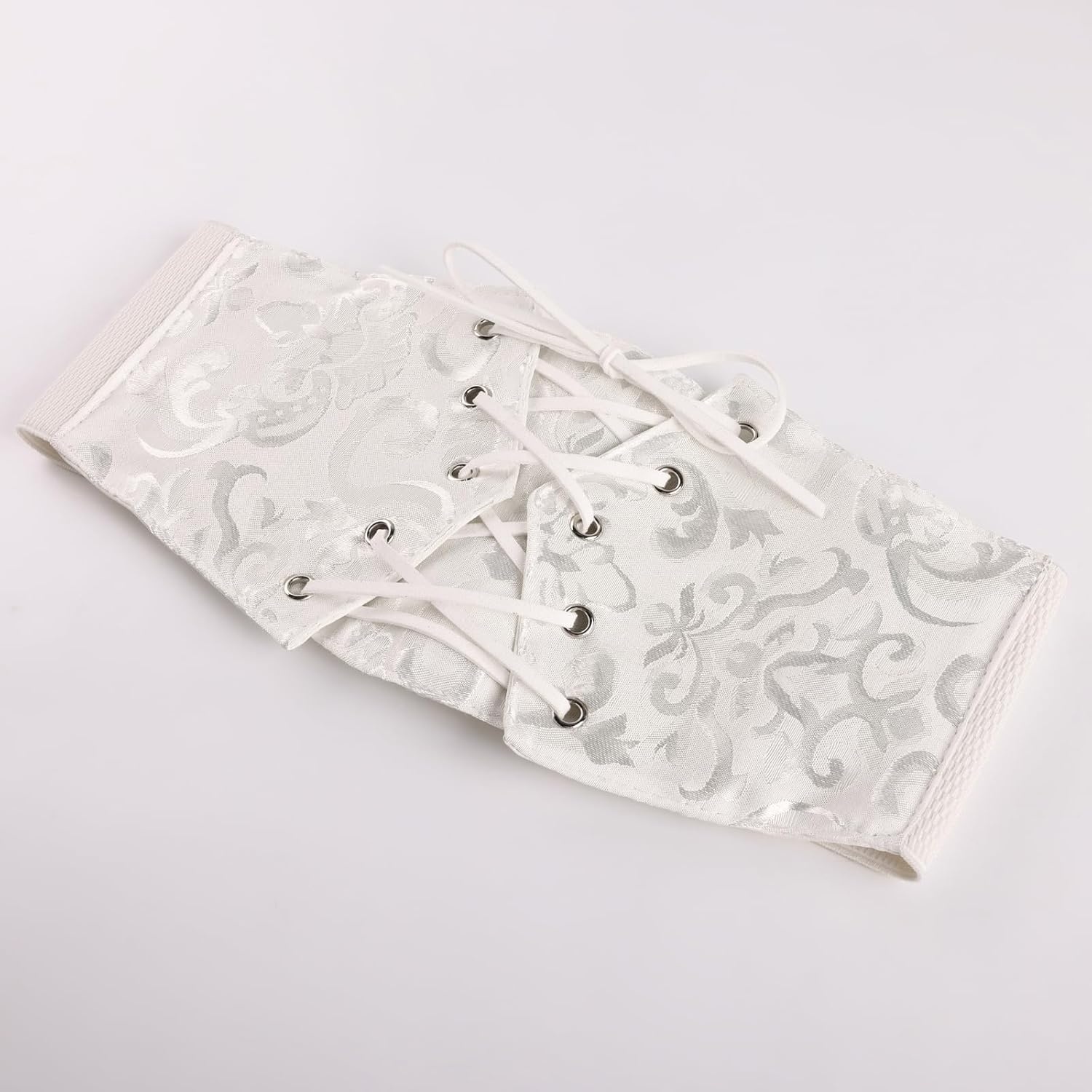 image:imageGRACE KARIN Renaissance Corset Belt for Women Elastic Wide Waist CorsetWhite Floral