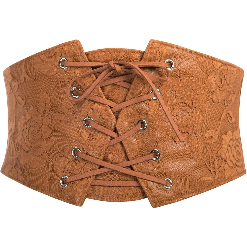 image:imageGRACE KARIN Renaissance Corset Belt for Women Elastic Wide Waist CorsetBrown