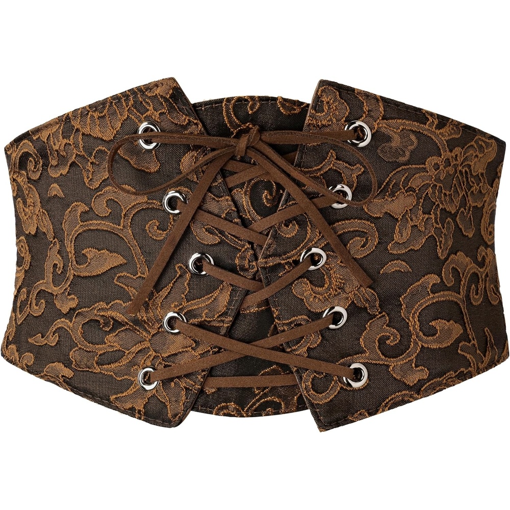 image:imageGRACE KARIN Renaissance Corset Belt for Women Elastic Wide Waist CorsetBrown Orange
