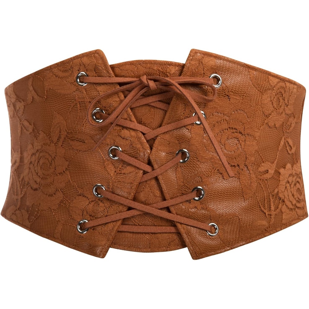 image:imageGRACE KARIN Renaissance Corset Belt for Women Elastic Wide Waist CorsetCoffee