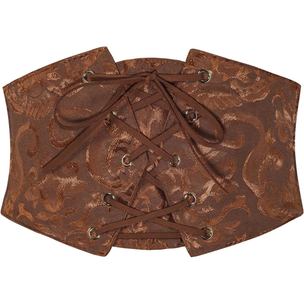 image:imageGRACE KARIN Renaissance Corset Belt for Women Elastic Wide Waist CorsetCoffee Floral