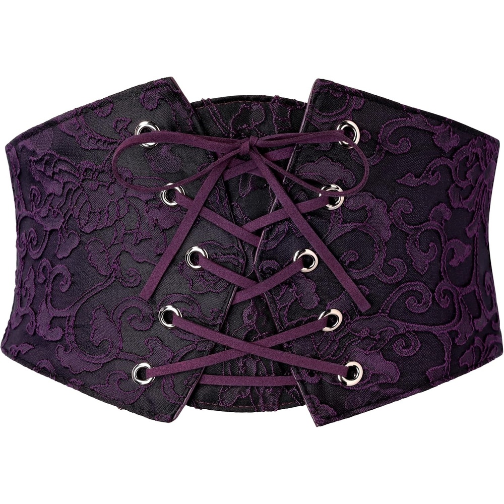 image:imageGRACE KARIN Renaissance Corset Belt for Women Elastic Wide Waist CorsetDeep Purple