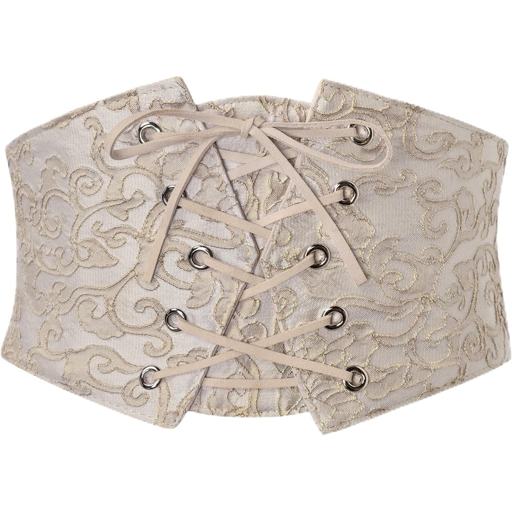 image:imageGRACE KARIN Renaissance Corset Belt for Women Elastic Wide Waist CorsetLight Camel