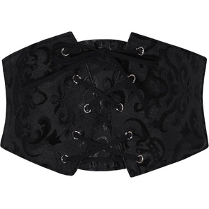 GRACE KARIN Renaissance Corset Belt for Women Elastic Wide Waist Corset(Black Floral)
